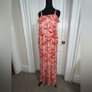 Serra Orange and White Patterned Dress womens size XL sun dress, summer cute